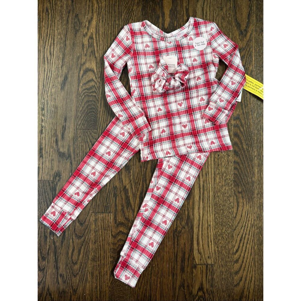 NEW Laura Ashley Valentine’s Plaid 3-piece Pajamas Infant Toddler 3T